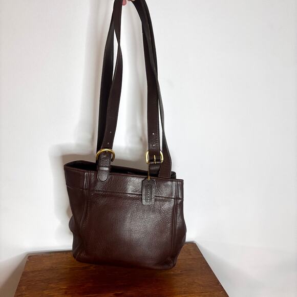 Vintage Coach 4157 Brown Leather Tote Shoulder Bag 2WAY Used Authentic Purse - Picture 13 of 16